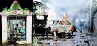 Three Hindu Temples attacked and damaged by Muslims in Park Circus in Kolkata