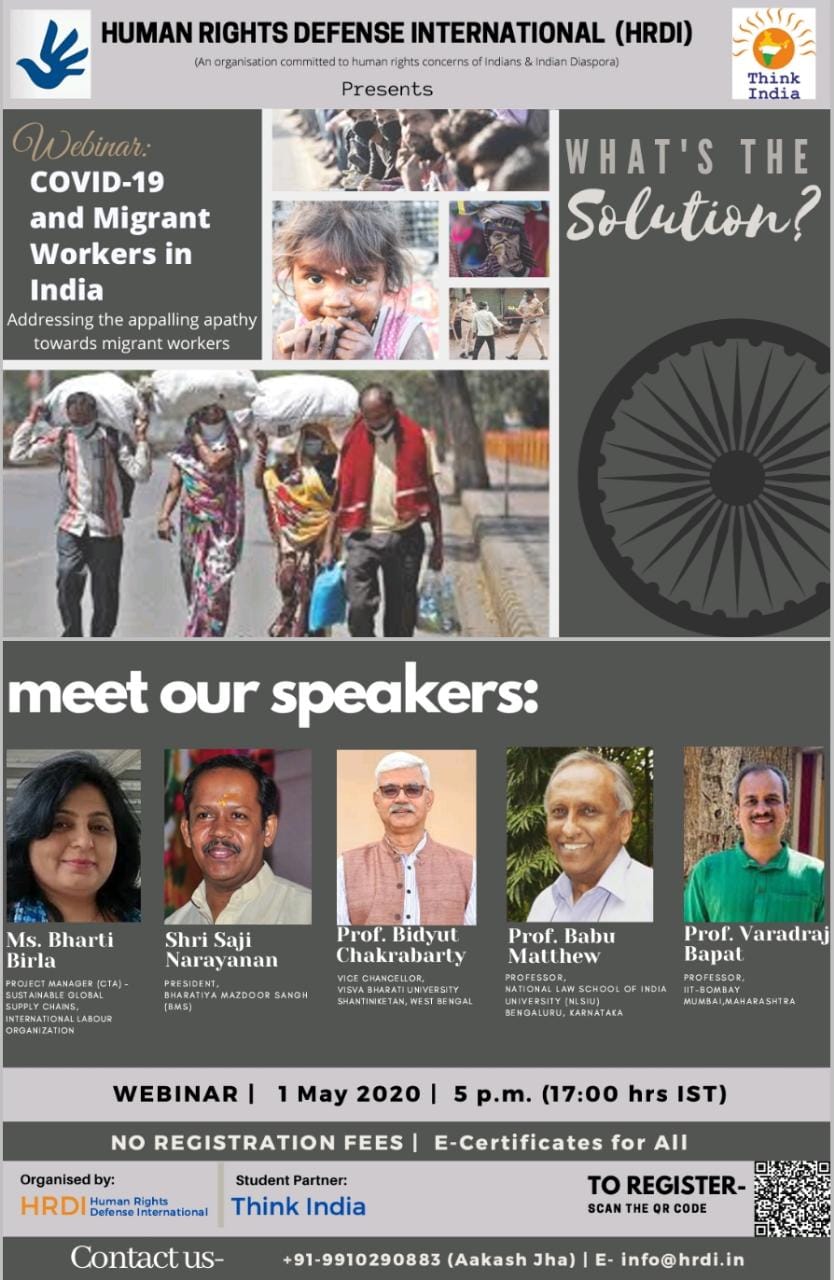 Webinar on – Covid-19 and Migrant Workers in India- Addressing the appalling apathy towards migrant Workers