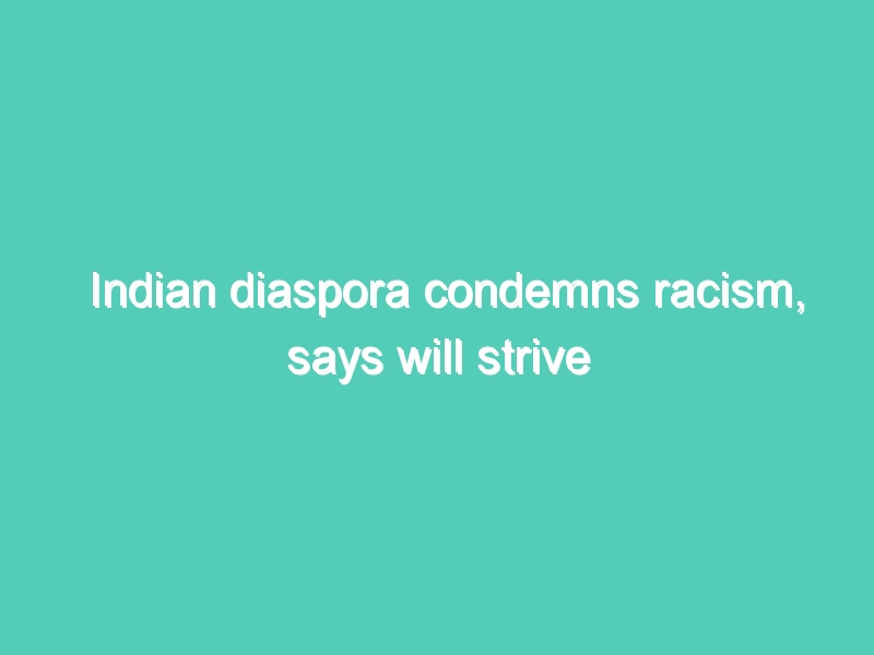 Indian diaspora condemns racism, says will strive for just America